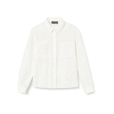 Abbildung von PIECES Damen Pcbella Ls Lace Shirt, Cloud Dancer, XS