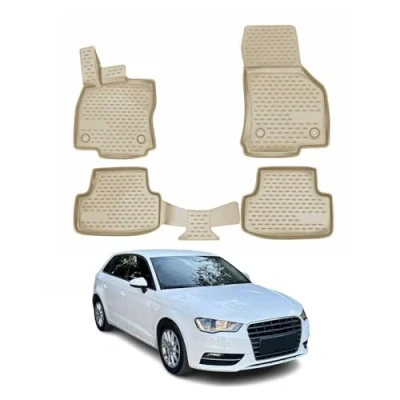 Abbildung von OMAC 1112444BG Fußmattensatz Gummi, TPE (thermoplastischer Elastomer) 4 beige AUDI: A3 Sportback, Limousine