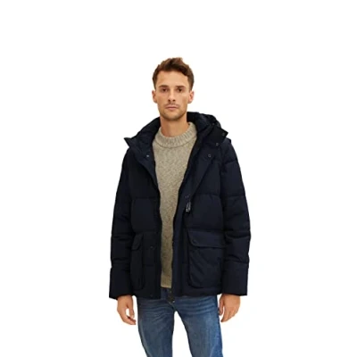Abbildung von TOM TAILOR Herren Puffer Jacke mit Kapuze 1032491, 10668 Sky Captain Blue, XXL