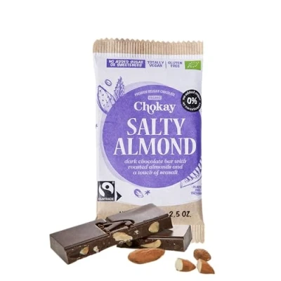 Abbildung von Chokay BIO Bar SALTY ALMOND/Belgische Zartbitter Schoklade mit Mandeln und Meersalz/VEGAN, GLUTENFREI &amp; FAIR TRADE / 1x70g