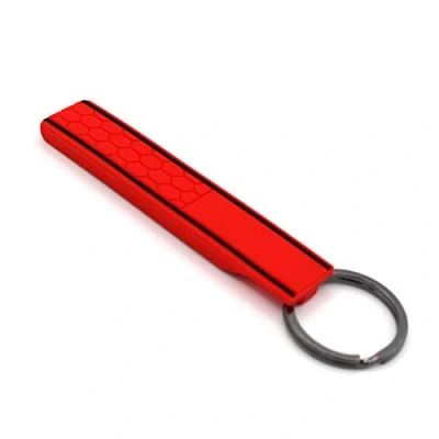 Abbildung von CYK www. CoverYourKey .de Schlüsselanhänger Keytag mit Wabenstruktur Schlüsselhülle Anhänger Schlüsselband Wabe (Rot/Schwarz)