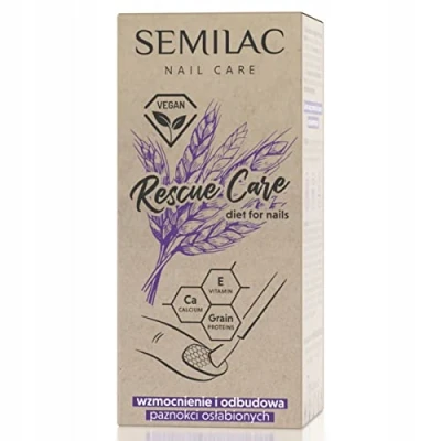 Abbildung von Semilac Nagelhärter Rescue Care Stärkung und Wiederherstellung von geschwächten Nägeln Vegan Formel 7 ml