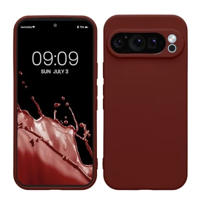 Abbildung von kwmobile Handyhülle kompatibel mit Google Pixel 9 Pro Hülle Handy Case aus weichem Silikon in Tawny Red