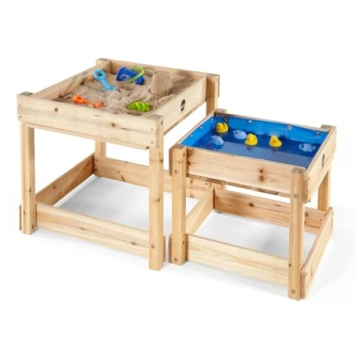 Abbildung von Plum Sand und Wassertisch Outdoor Spieltisch für Kinder aus Holz. 2er Set