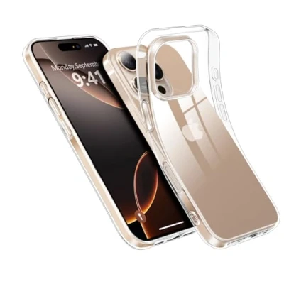 Abbildung von Ruayia Hülle Kompatibel mit iPhone 16 Pro, Handyhülle Durchsichtig Nie Vergilbung Stoßfest, Transparent Schutzhülle für Pro Schutz Anti Kratzt Rückseite Case