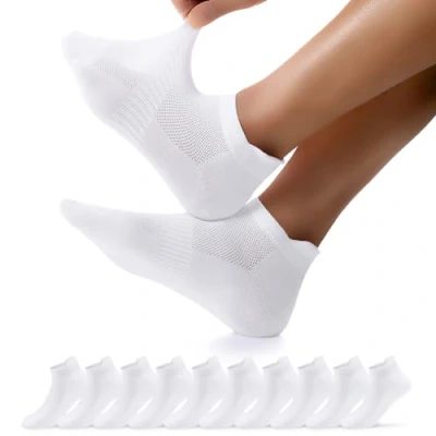 Abbildung von FALARY Wandersocken Damen 39 42 Kurz Weiß Sneaker Socken Herren Baumwolle Kurzsocken Sportsocken Laufsocken Funktionssocken Atmungsaktiv 10 Paar