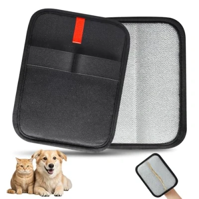Abbildung von INABULETWO 1 x statische Tierhaarentferner Handschuhe, wiederverwendbar, elektrostatisch, Haustier, Katze, Hund, Haarentfernung, Fellpflege Bürstenwerkzeug für Couch, Möbel, Teppich