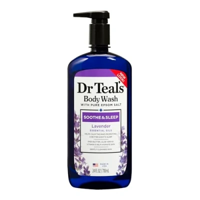Abbildung von Dr. Teals Waschlotion aus reinem Epsom Salz mit Lavendel, Soothe &amp; Sleep, 710 ml.