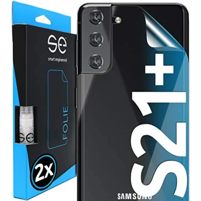 Abbildung von smart engineered [2 Stück] 3D Schutzfolien für die Rückseite kompatibel mit Samsung Galaxy S21 Plus, transparenter, selbstheilender Schutz vor Schmutz und Kratzern, Backcover, kein Schutzglas