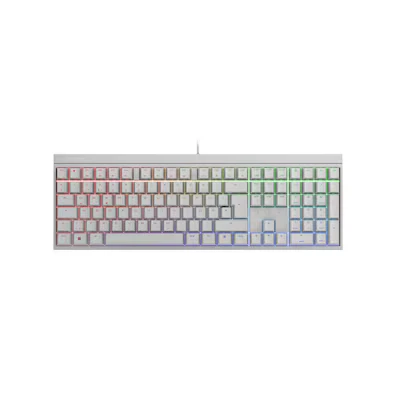 Abbildung von CHERRY MX 2.0S, Kabelgebundene Gaming Tastatur mit RGB Beleuchtung, Deutsches Layout (QWERTZ), Designed in Germany, Original SILENT RED Switches, Weiß