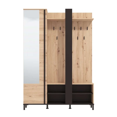 Abbildung von INOSIGN Kompaktgarderobe &quot;Sydney, Flurgarderobe, Dielenschrank, Flurmöbel Breite 135cm&quot;, Schuhschrank, mit Spiegel, in Artisan Eiche, 8 Haken