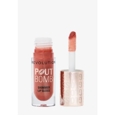 Abbildung von Revolution, Pout Bomb Shimmer Gloss, Hochglanz Lipgloss mit Hyaluronsäure &amp; Vanilleduft, Nude Glow