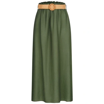 Abbildung von Cloud 5ive MIT GÜRTEL Alinienrock, Damen, Größe: XL, Green