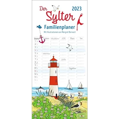 Abbildung von Der Sylter Familienplaner 2023. Familienkalender mit 5 Spalten. Liebevoll illustrierter Familien Wandkalender Schulferien. Sylt Kalender