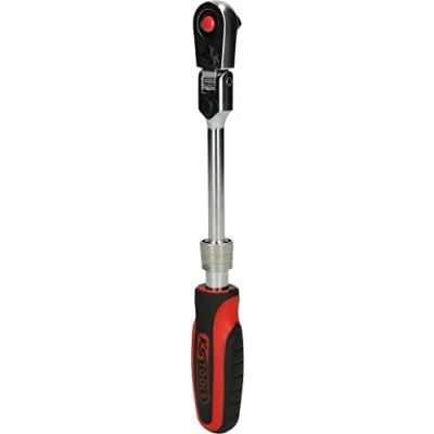 Abbildung von KS TOOLS 914.1420 Umschaltknarre 72 6,3 (1/4&quot;) mit Winkelgelenk Chrom Vanadium Stahl