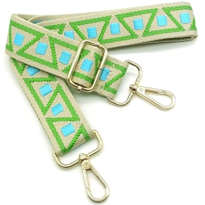 Abbildung von Verstellbarer Schultergurt für Taschen Grün Blau, Taschengurte zum Wechseln, Taschengurt Breit mit Karabiner Gold, 80 130 cm Tragegurt Tasche Damen Schulterriemen, Handtasche, 3.8cm, 1102