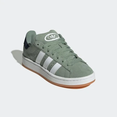 Abbildung von adidas Originals Campus Unisex Sneaker low Silver green cloud white gum für Kinder, Größe: 38, Schuhe