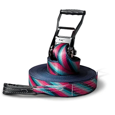 Abbildung von Slackline Set, Lines, 25 Meter Länge, Komplettset für Kinder, Anfänger, Fortgeschrittene und Profis, inklusive Tragebeutel