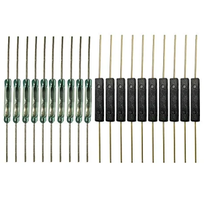 Abbildung von Gebildet 10pcs Kunststoff Reed Schalter + Glas Schalter), magnetischer Induktionsschalter Magnet in der Nähe Schaltkreis verbinden, entfernt unterbrechen