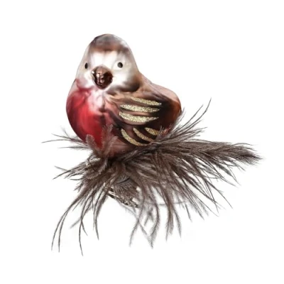 Abbildung von Inge Glas Christbaumschmuck, Weihnachtsbaumschmuck Waldfreund Farbe: braun, rot Höhe 7,5 cm
