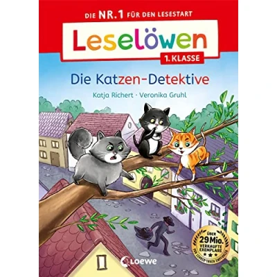 Abbildung von Leselöwen 1. Klasse Die Katzen Detektive: Nr. 1 für den Lesestart Mit Leselernschrift ABeZeh Erstlesebuch Kinder ab 6 Jahren