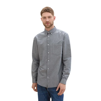 Abbildung von TOM Tailor MIT Brusttasche Hemd, Herren, Größe: Small, Navy chambray