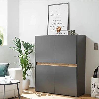 Abbildung von Lomadox Highboard CRISP 61, Wotan Eiche Nb. 120/100/40 cm