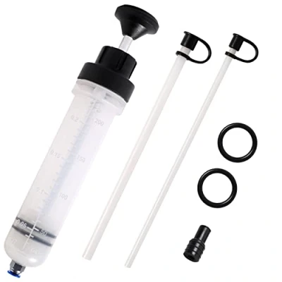 Abbildung von LEMOTO Ölabsaugspritze 200mL Ölspritze Ölabsaugpistole,Handpumpe,Flüssigkeitsabsauger und Füllpumpe,Geeignet für Bremsflüssigkeit,Getriebeöle,Kühlmittel,Motor,Ölabsauger Umfüllpumpe