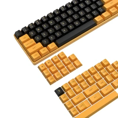 Abbildung von MAMBASNAKE 150 Tasten PBT Double Shot Tastenkappen Set,OEM Profil,ANSI US Layout für 61/68/87/98/104/108 Mechanische Tastatur,Kompatibel mit Cherry MX Gateron Otemu Kailh Schalter(Schwarzes Gold)
