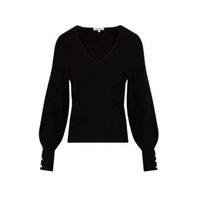 Abbildung von Morgan Longsleeved Vneck Strickpullover, Damen, Größe: Small, Noir