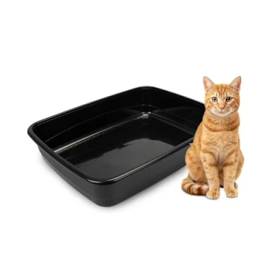 Abbildung von Ferplast Katzenklo XXL, offene Katzentoilette, ohne Deckel aus Kunststoff, Katzentoilette für große Katzen, 49,5 x 64,5 H 14,5 cm, schwarz