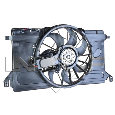Abbildung von NRF 47266 Lüfter 390 12 320 mit Kühlerlüfterrahmen (Zarge) Steuergerät FORD: Focus 2 Schrägheck, Kombi, C Max, MAZDA: 3 Hatchback