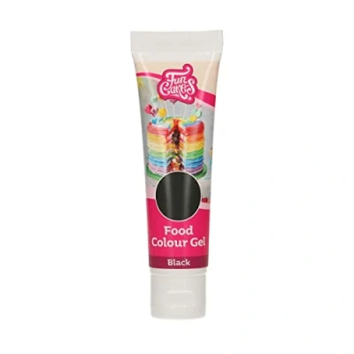 Abbildung von FunCakes Food Colour Gel Schwarz: Hochkonzentrierte Lebensmittelfarbe für Teig, Creme, Fondant, Marzipan. Einfache Dosierung. Einzelne Tropfen, um lebendige Farben zu erzeugen. Halal. 30 g.