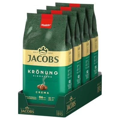 Abbildung von Jacobs Krönung Crema, Kaffee Ganze Bohne 4er Pack, (4 x 1000 g)
