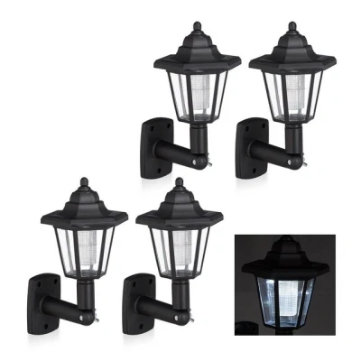 Abbildung von relaxdays Gartenleuchte 4 x Solar Wandlaterne
