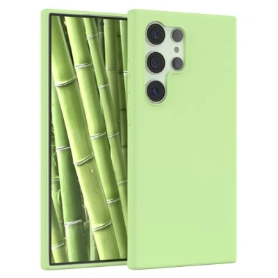 Abbildung von EAZY CASE Premium Silikon Handyhülle kompatibel mit Samsung Galaxy S24 Ultra, Slimcover Kameraschutz und Innenfutter, Silikonhülle, Schutzhülle, Bumper, Handy Case, Hülle, Softcase, Grün