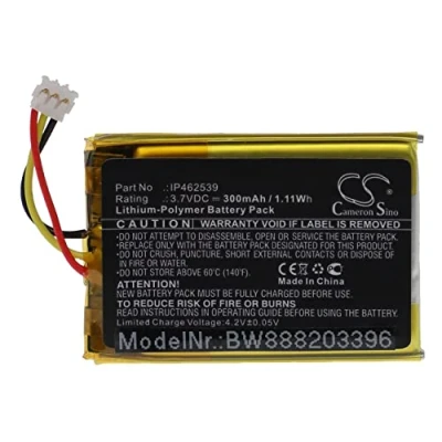 Abbildung von vhbw Akku kompatibel mit Phonak ComPilot, ComPilot II Medizintechnik (300mAh, 3,7V, Li Polymer)