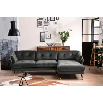 Abbildung von Trends by HG Ecksofa &quot;Japan L Form&quot;, mit Fuß in Holz Metallkombination, Recamiere rechts oder links