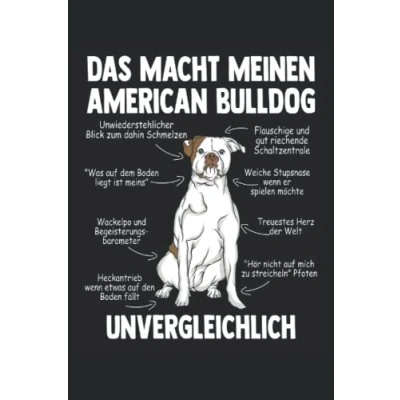Abbildung von Anatomie eines American Bulldog: Bulldog Notizbuch Tagebuch DIN A5 Liniert 120 Seiten