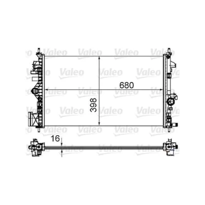 Abbildung von VALEO 735485 Kühler, Motorkühlung Aluminium 415mm 680mm 18mm Kühlrippen mechanisch gefügt OPEL: Insignia A Sports Tourer, Limousine