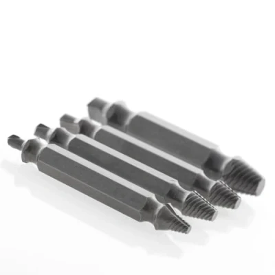 Abbildung von InnovaGoods® Schraubenausziehbohrer (4 Stück) entfernen beschädigte Schrauben einfach und sicher. Mit ergonomischem Design speziellen Spitzen, ideal für Zuhause Werkstatt.