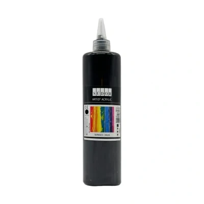 Abbildung von SÜDOR ACRYLFARBE 500 ml Geeignet für Acryl Pouring. Hochpigmentierte Künstler Malfarben zum Bemalen auf Holz, Leinwand, Stein, Papier, Stoff, Metall. Wasserfest. Vegan. (Schwarz)