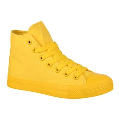 Abbildung von Elara Unisex Sneaker Sportschuhe High Top Turnschuh Chunkyrayan B339 B341 Yellow 41