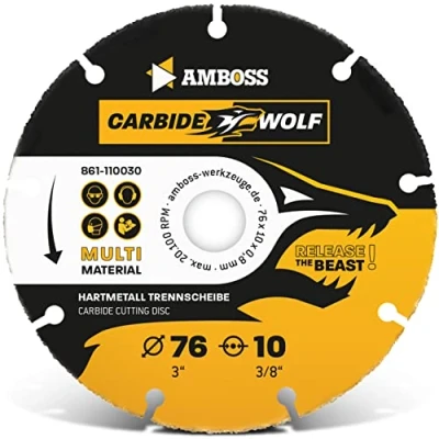 Abbildung von Amboss Werkzeuge Kreissägeblatt Carbide Wolf HM Trennscheibe 76 x 0.8 x, 10 mm (Bohrung) (Dicke)