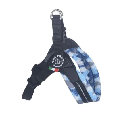 Abbildung von Tre Ponti Geschirr Easy Fit Soft Mesh Verstellbarer Bauchgurt, Farbe:Camouflage blau, Größe:Gr.2/35 49 cm/bis 5 kg