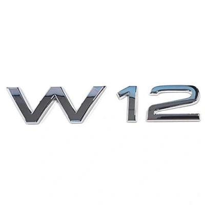 Abbildung von Audi 4E08536012ZZ Schriftzug W12 Emblem Logo Aufkleber Motorleistung chrom glänzend