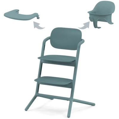 Abbildung von Cybex Lemo 3 in 1 Hochstuhl inkl. Babyset und Tablett, Stone Blue
