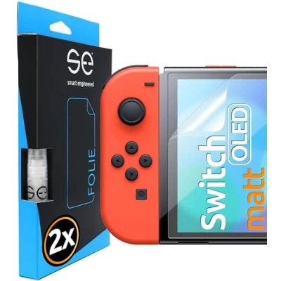 Abbildung von S.E für Nintendo Switch OLED 2021 Schutzfolie Entspiegelt 2x Folien im SET aus Deutschland, Folie Matt, Matte Displayfolie, 7 Zoll Alternative Schutzglas