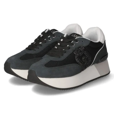 Abbildung von LIU JO WITH Glitter LOGO Sneaker low, Damen, Größe: 39, Black Schuhe