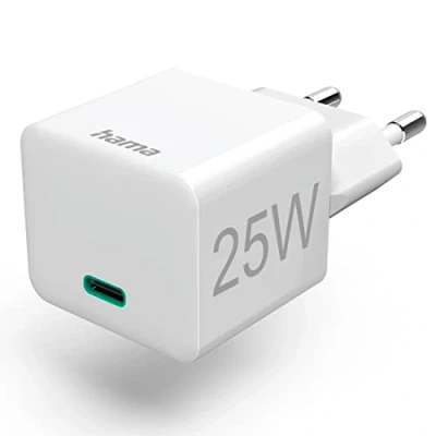 Abbildung von Hama Schnellladegerät USB C Ladegerät 25 W (USB für Smartphone, Tablet etc., Ladestecker ideal Samsung Galaxy S, A, Watch, Superschnellladegerät PD 3.0, Quick Charge Netzteil) weiß